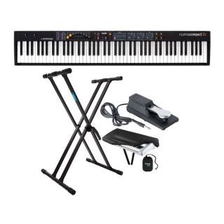 Studiologic Numa Compact 2X 88-Key Semi-Weighted Keyboard with Adjustable Keyboard Stand, Sustain Pedal, and Dust Cover
