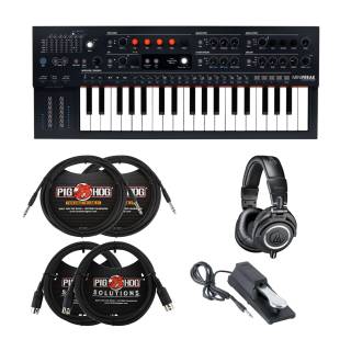 Arturia MiniFreak 37-Key Hybrid Synthesizer with Audio-Technica ATH-M50x Studio Headphones, Sustain Pedal, and Cables