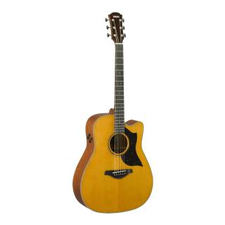 Yamaha Folk Cutaway Acoustic/Electic Guitar, Mahogany Vintage Natural