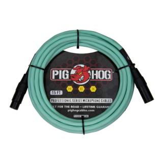 Pig Hog Hex Series Professional Microphone Cable with XLR Connectors (15ft, Seafoam Green)