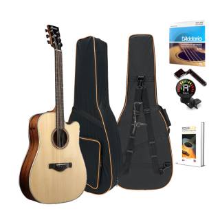 Ibanez Artwood AWFS300CE 6-String Acoustic Guitar (Right-Hand, Open Pore Semi Gloss) Bundle