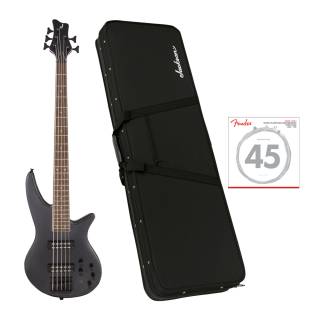 Jackson X Series Spectra Bass SBX V 5-String Electric Guitar (Metallic Black) with Bag and Strings