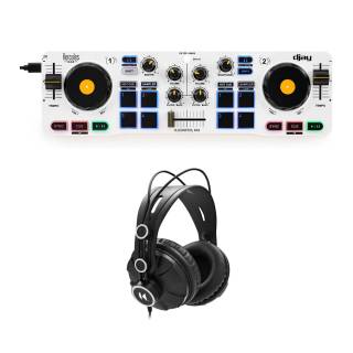 Hercules DJControl Mix 2-Channel Bluetooth Wireless DJ Controller for iOS and Android Devices Bundle with Headphones