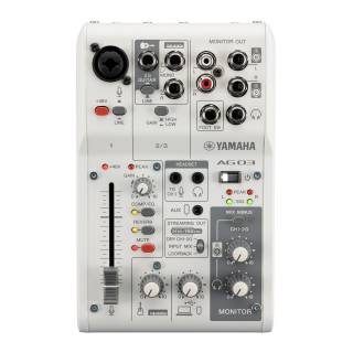 AG03MK2 3-Channel Live Streaming Loopback Audio USB Mixer High-Resolution 2-Track Audio (White)