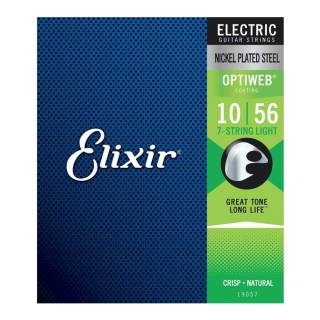 Elixir 19057 NPS (7 String) Electric Guitar Strings with Optiweb. Light 10-56
