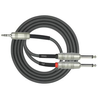 Kirlin 3.5 mm TRS to Dual 1/4 inch TS Stereo Breakout Cable