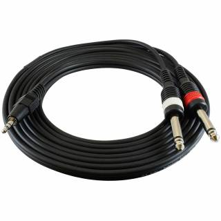 GLS Audio 6ft 3.5mm to Dual 1/4" TS (1/8") Mini Plug Audio Cable (iPod and iPhone)