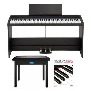 KORG B2SP 88-Key Digital Piano with Stand, Three-Pedal Unit, Knox Gear Piano Bench and Piano Book