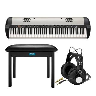 Korg SV-288S Stage Vintage 88-Key Piano with Internal Speaker System Bundle with Knox Headphones and Flip-Top Bench