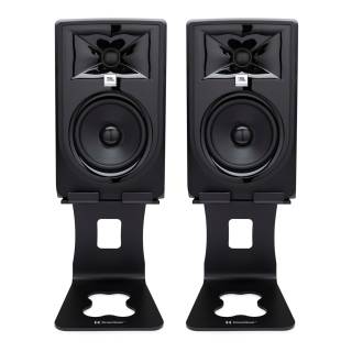 JBL 305P MkII Powered 5-Inch Two-Way Studio Monitor (Pair) Bundle with Knox Gear Monitor Stands