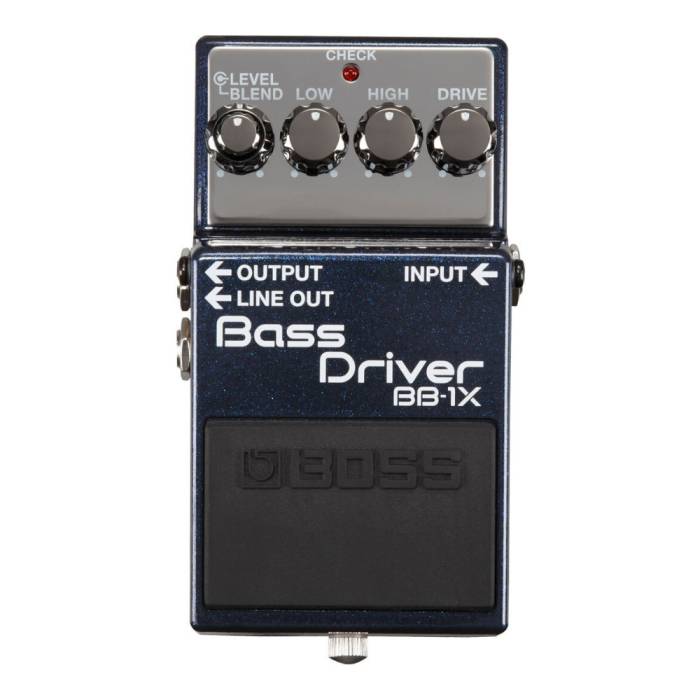 BOSS BB-1X Bass Driver Premium Electric Bass Guitar Pedal with Low, High, and Drive Knobs