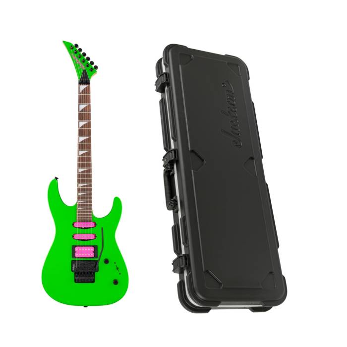 Jackson X Series Dinky DK3XR HSS 6-String Guitar (Right-Handed, Neon Green) with Jackson Dinky Molded Case