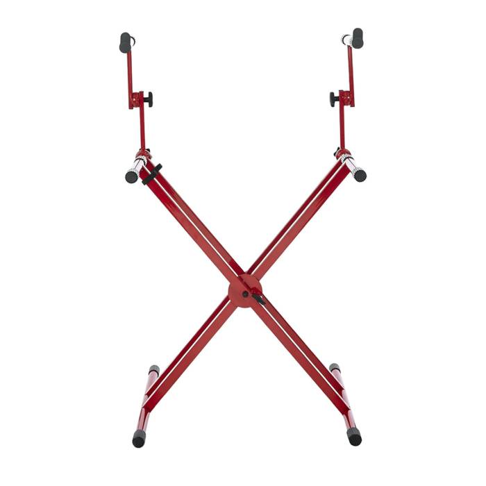 Gator Frameworks GFW-KEY-5100XRED Deluxe Two Tier X Frame Stable Keyboard Stand (Bright Red Finish)