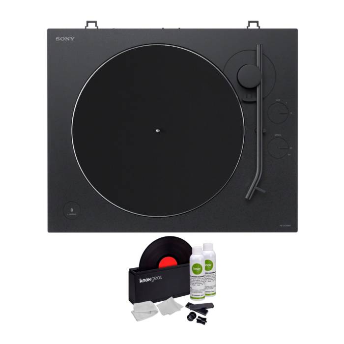 Sony PS-LX310BT Wireless Turntable with Bluetooth Connectivity with Knox Gear Vinyl Record Cleaner Kit bundle
