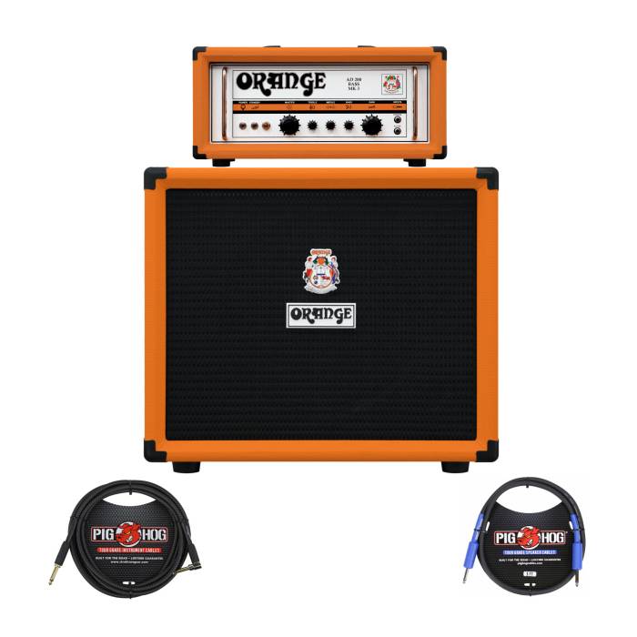 Orange Amps MKIII AD200 200W Bass Amp Head with OBC112 400W 1x12" Bass Speaker Cabinet, Speaker and Guitar Cables-da784cbdc18c3c2f.jpg