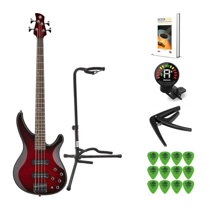 Yamaha TRBX605FM 5-String Bass Guitar (Translucent Black, Right-Handed) w/ Accessory Bundle-f1b52eec131d476f.jpg