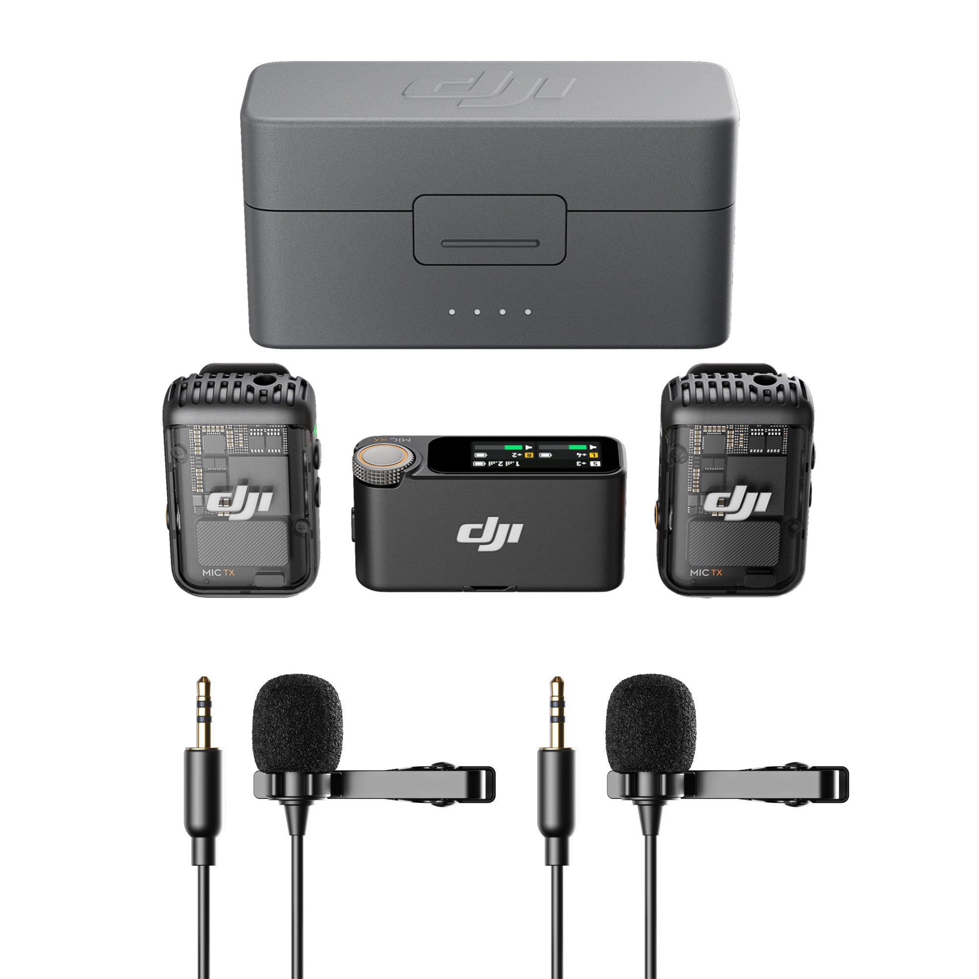 DJI Mic 2 with Two Condenser Lavalier Microphones - Compact Digital  Wireless Microphone System